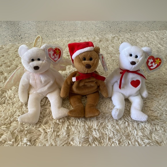 NWT Lot of 3 TY Beanie Babies .. Halo, 1997 Teddy and Valentino - Picture 1 of 8